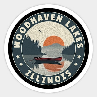 Woodhaven Lakes Illinois Sunset Sticker